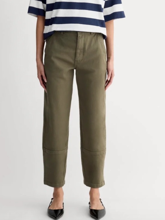 Everlane Denim - Everlane utility barrel pant in olive green